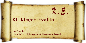 Kittinger Evelin névjegykártya